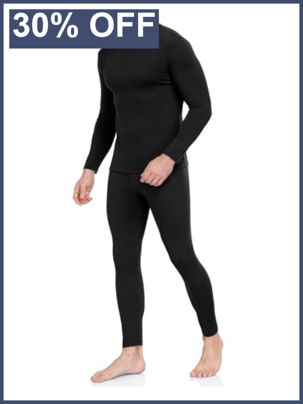 Men's Thermal Underwear Set Fleece Lined Long Johns Base Layer